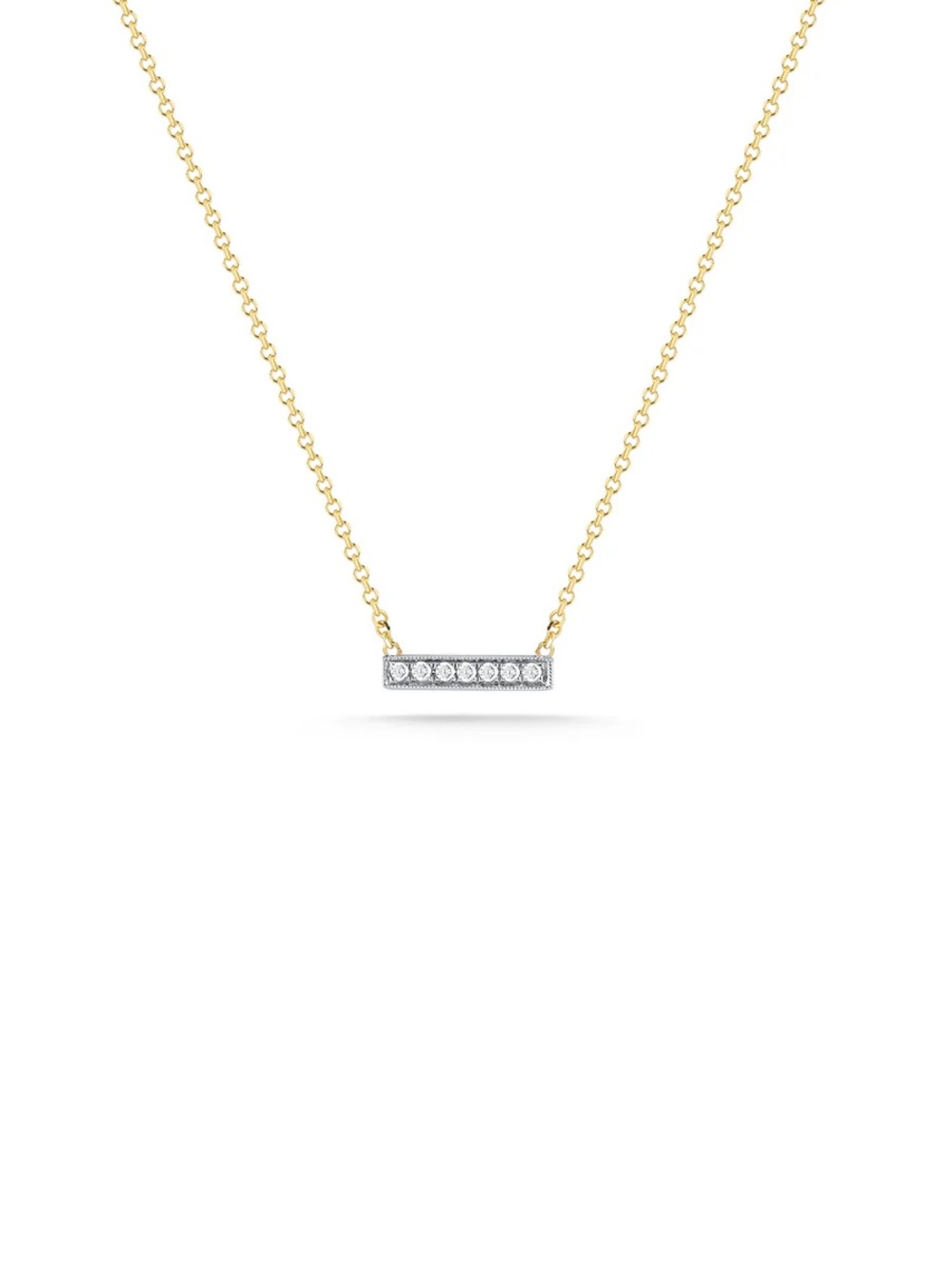 Dana Rebecca Designs Sylvie Necklace 14k Gold with Diamond & 14k White Gold Bar